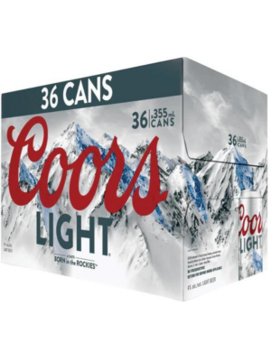 Coors Light 36 pk cans(4%abv)