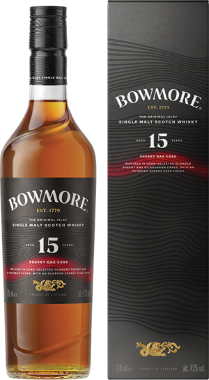 BOWMORE 15 YEAR OLD SHERRY OAK (43% abv)