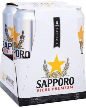 SAPPORO 4PACK CAN 500ML 5%ALC