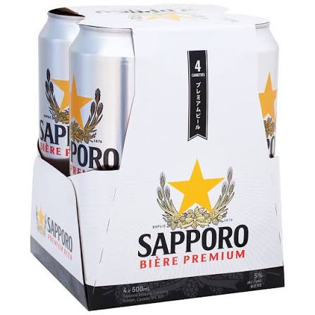 SAPPORO 4PACK CAN 500ML 5%ALC