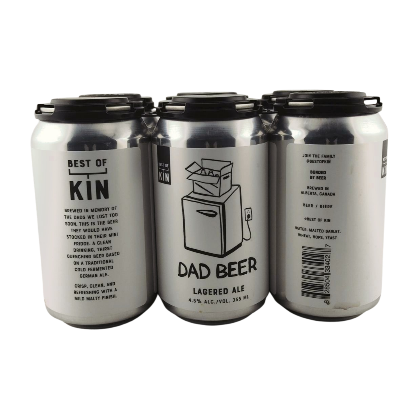 DAD BEER LAGERED ALE 6PACK CANS 355ML  CLS   4.5%