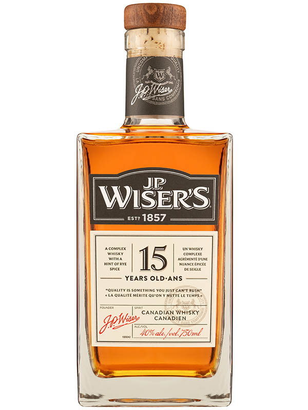 J.P. WISER'S 15YO CANADIAN WHISKY 750ML 40%