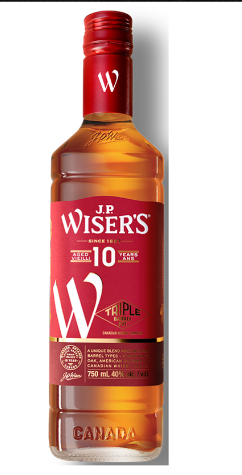 J.P. WISER'S 10YO CANADIAN WHISKY 40% alc./vol