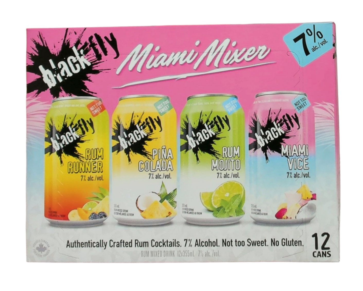 BLACK FLY TROPICAL RUM MIXER 12PK 355ML 7%