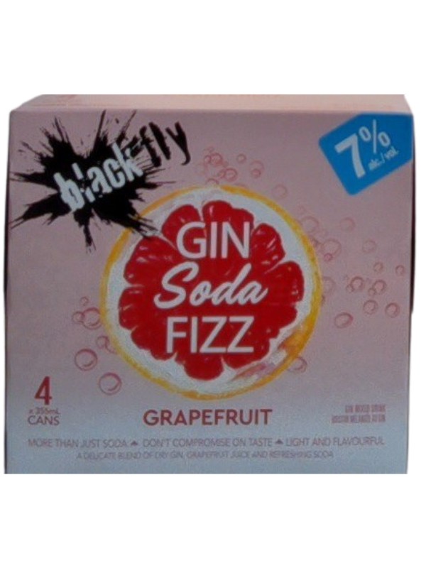 BLACK FLY GRAPEFRUIT GIN SODA FIZZ 4PACK 7%
