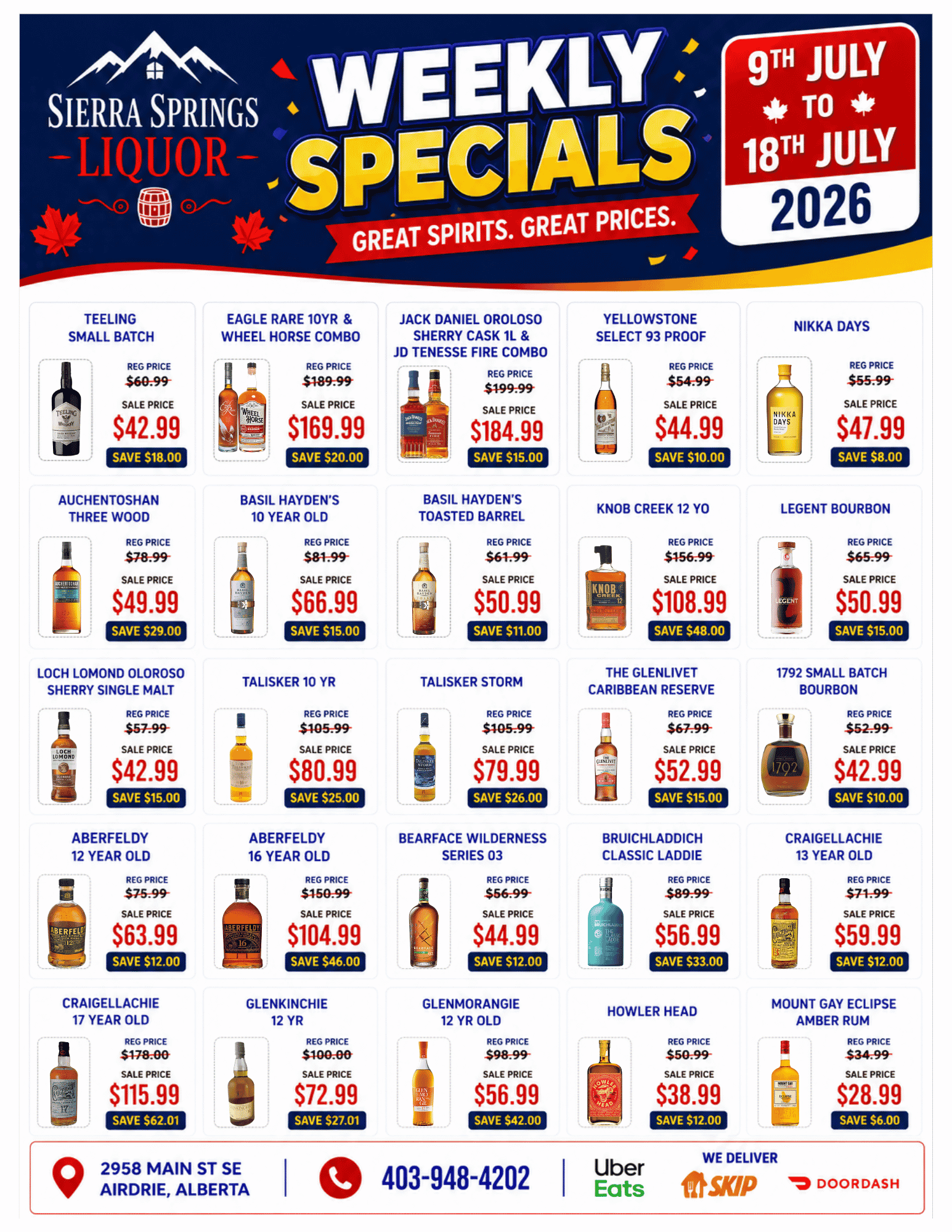 Sierra Springs Liquor Flyer