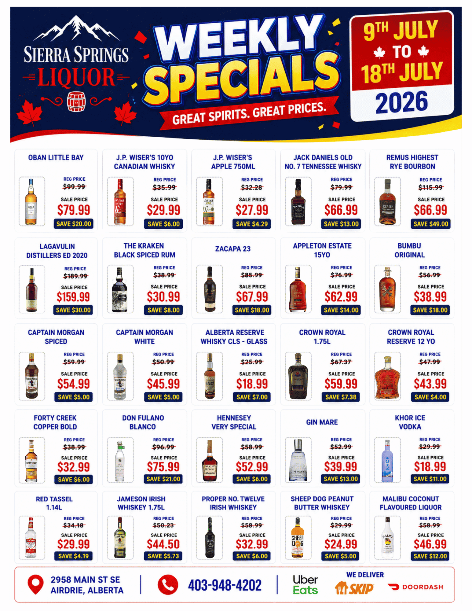 Sierra Springs Liquor Flyer