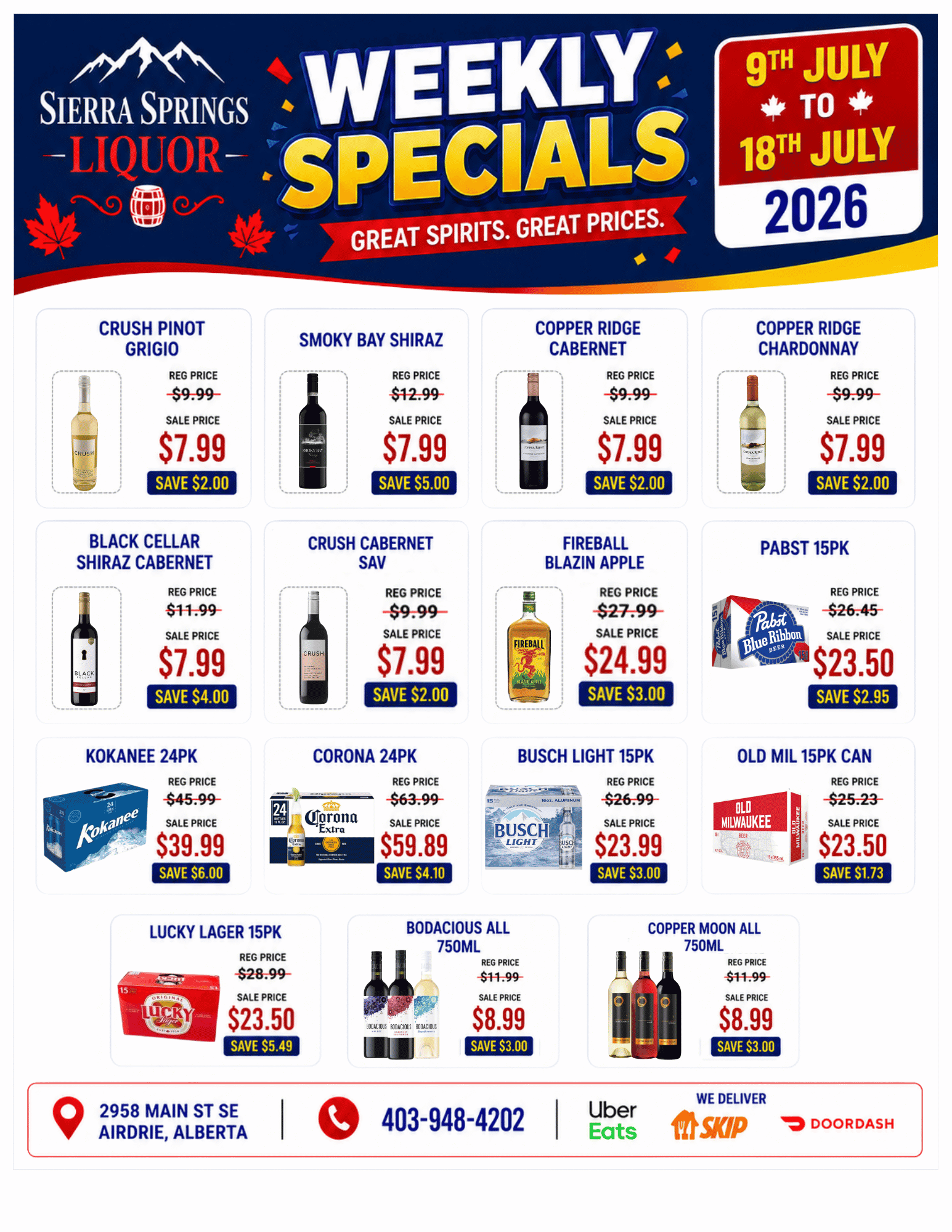Sierra Springs Liquor Flyer