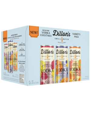 DILLON'S VODKA COCKTAILS VARIETY PACK 12PACK 355ML 5%ALC