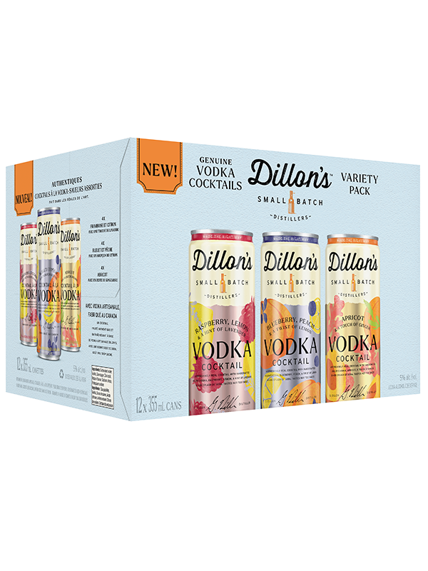 DILLON'S VODKA COCKTAILS VARIETY PACK 12PACK 355ML 5%ALC