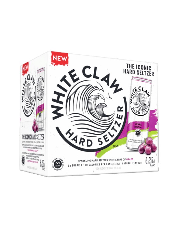 WHITE CLAW GRAPE 6-PACK 5%ALC.