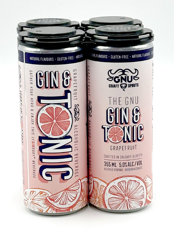 GNU GIN & TONIC GRAPEFRUIT 4PK 355ML 5%ALC.