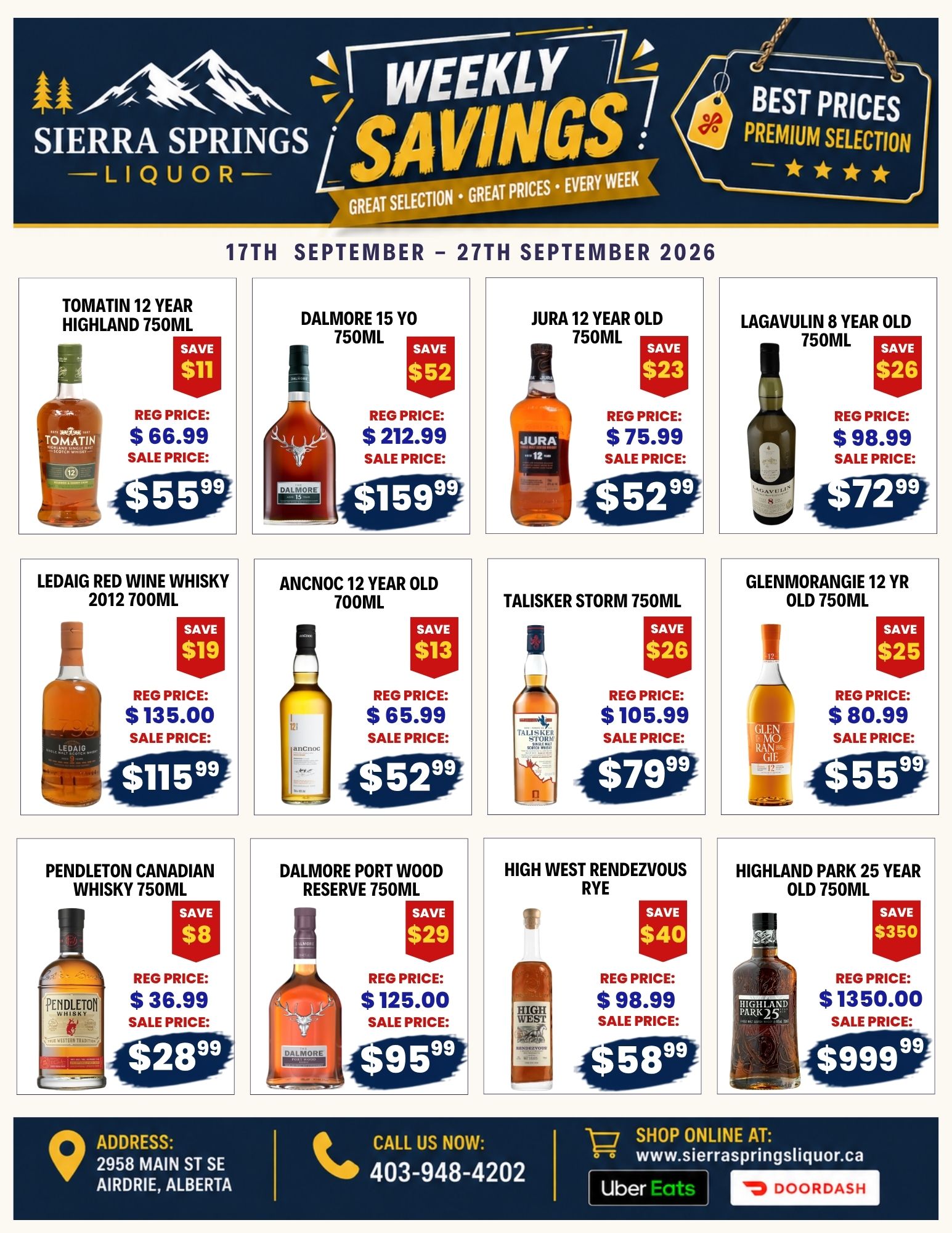 Sierra Springs Liquor Flyer