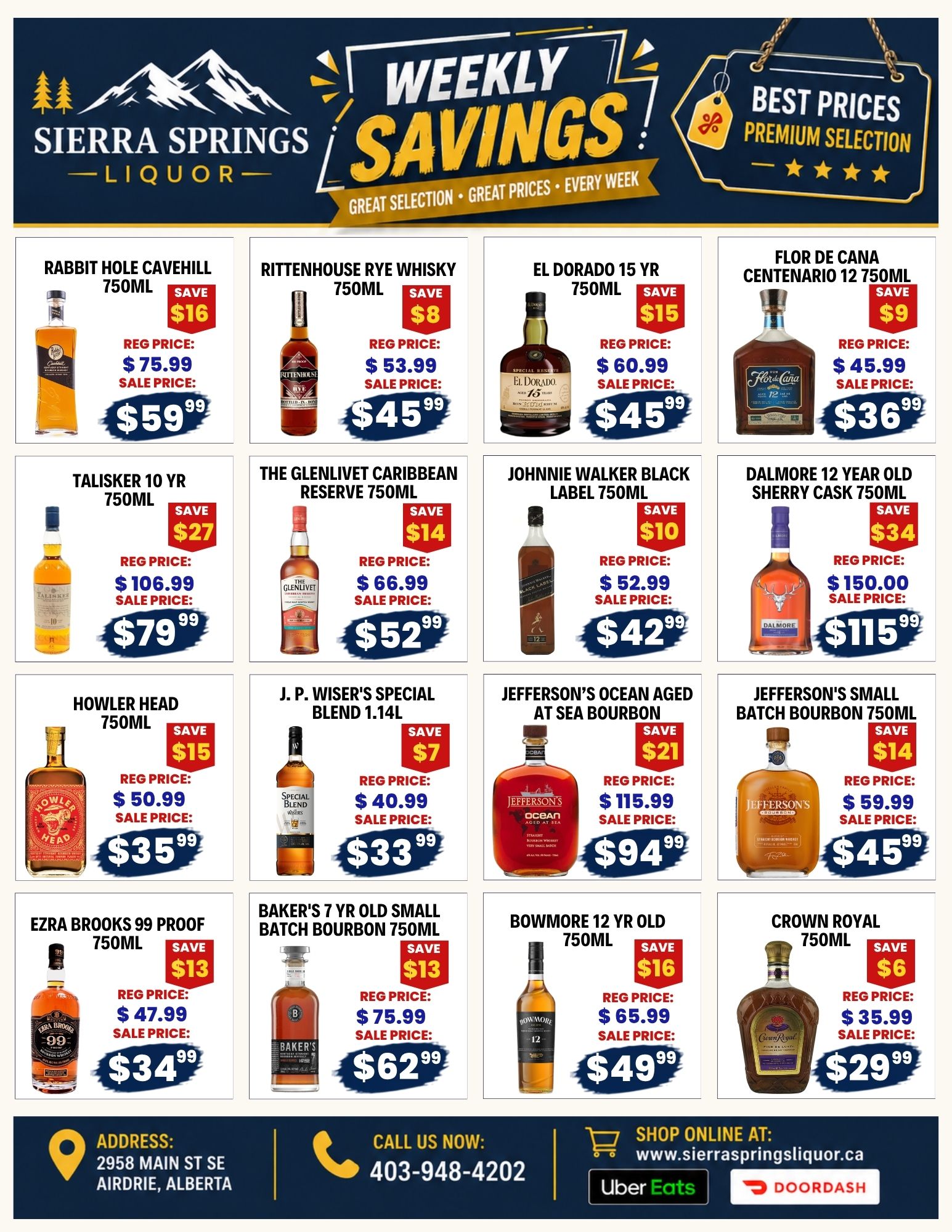 Sierra Springs Liquor Flyer