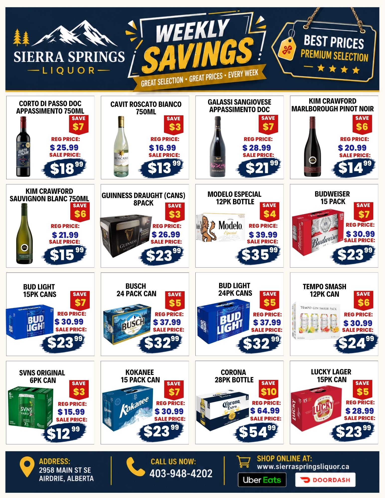 Sierra Springs Liquor Flyer