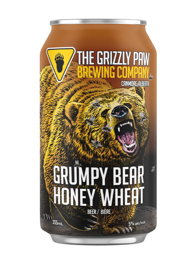 GRIZZLY PAW GRUMPY BEAR HONEY WHEAT 355Ml